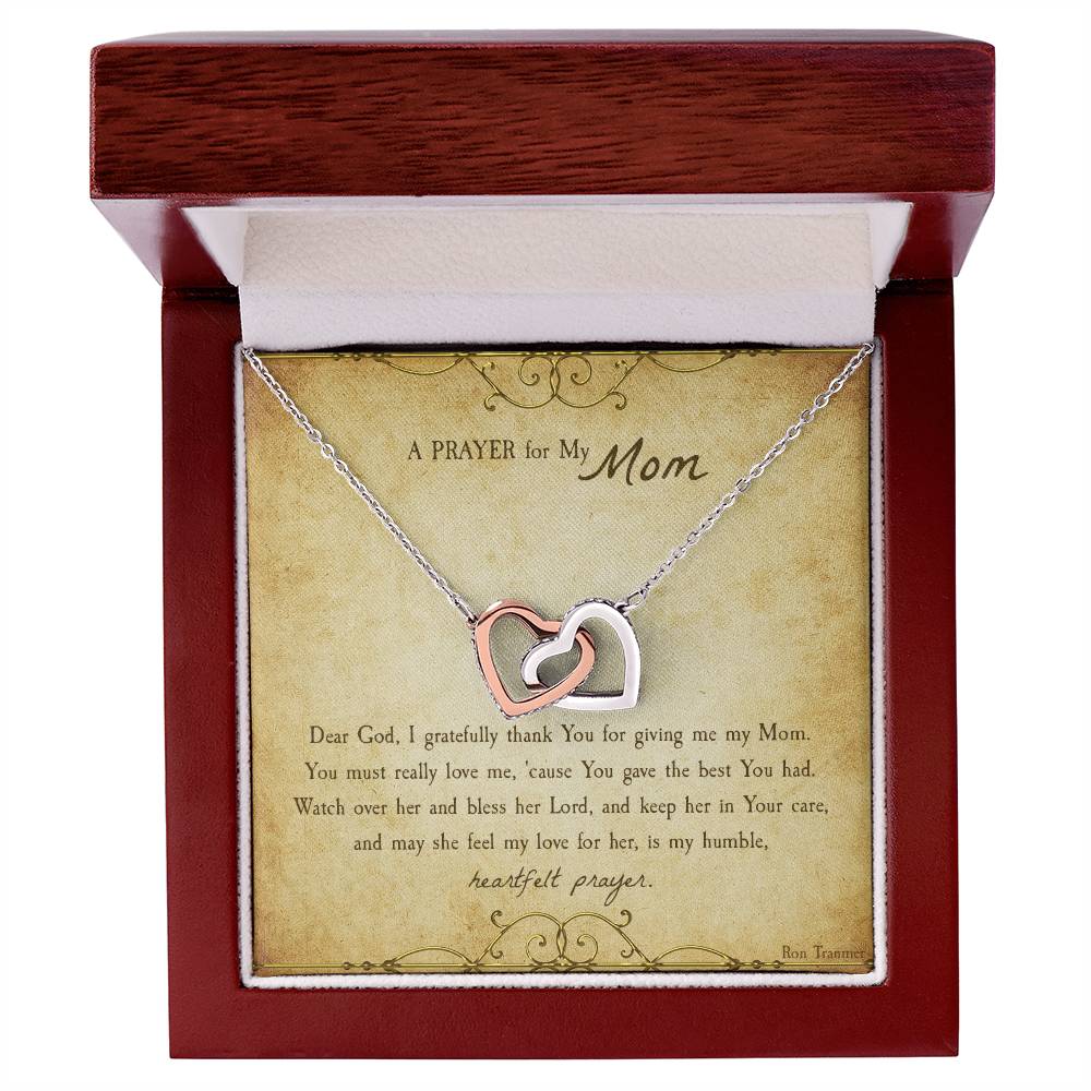 A Prayer For My Mom Gift Necklace Interlocking Hearts Necklace