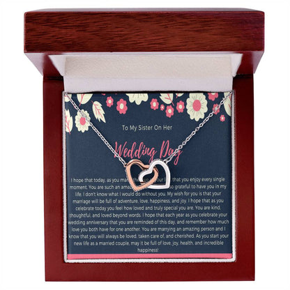 Sister Wedding Day Gift To Bride From Sister Necklace Sister To Bride Gift Bride Jewelry Gift From Sister Interlocking Hearts Necklace
