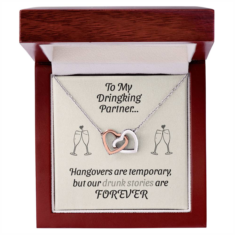 Drinking Buddy Giftgifts For People Who Love To Drink Interlocking Hearts Necklace