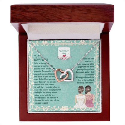 Wedding Gift - To My Best Friend Interlocking Hearts Necklace