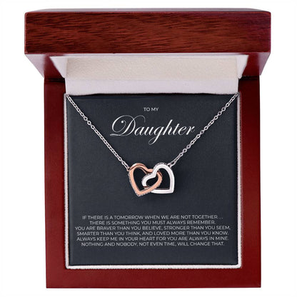 To My Daughter - Tomorrow - Necklace Interlocking Hearts Necklace