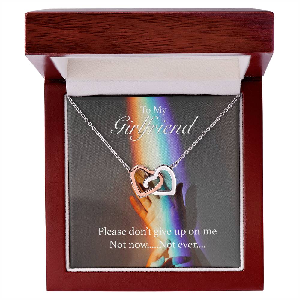 Please Don'T Give Up On Me Interlocking Hearts Necklace