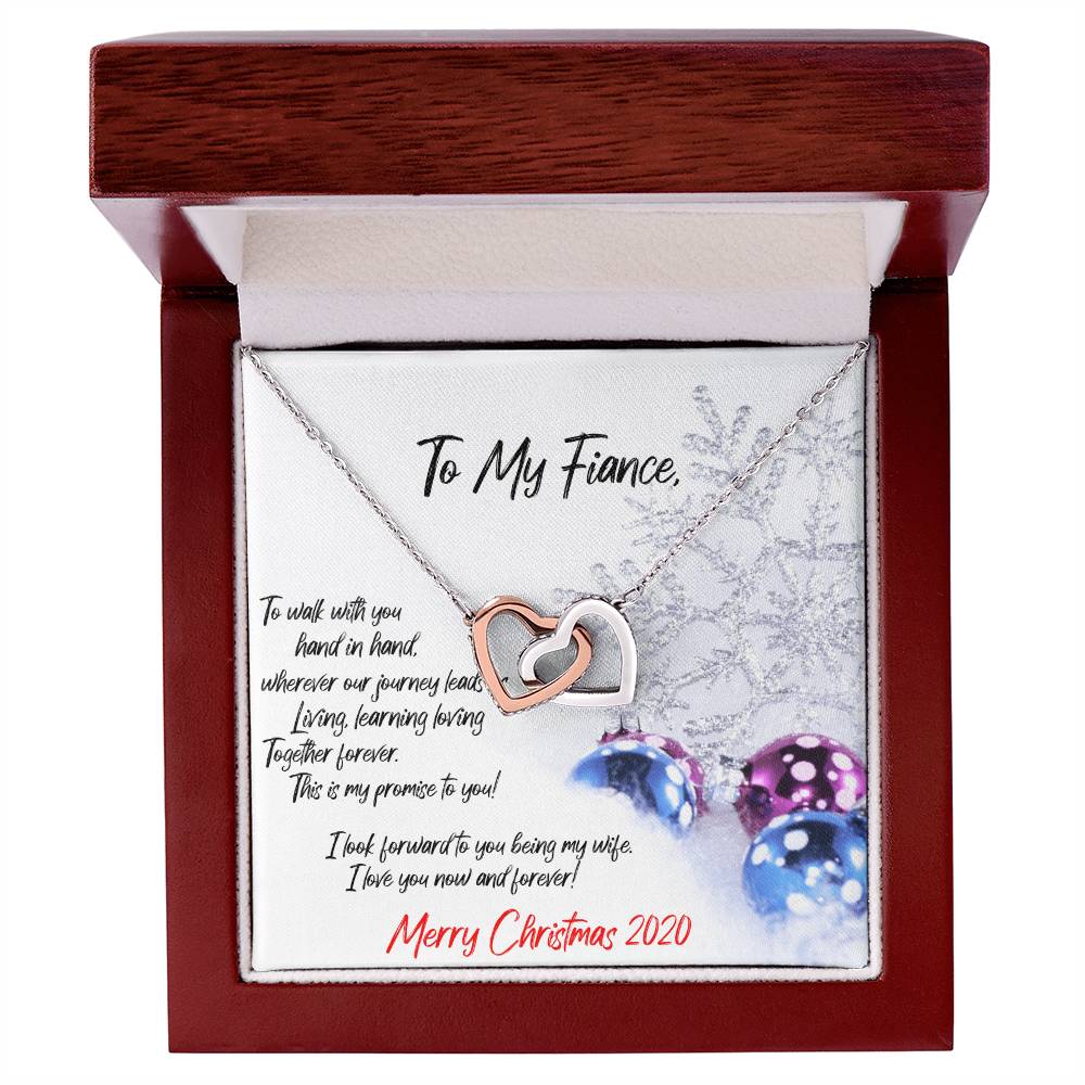 Fiance Interlocking Hearts Necklace Christmas Gift
