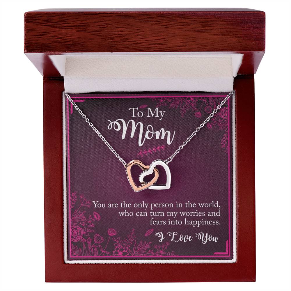 To My Mom You The Only Person In The World Interlocking Hearts Necklace