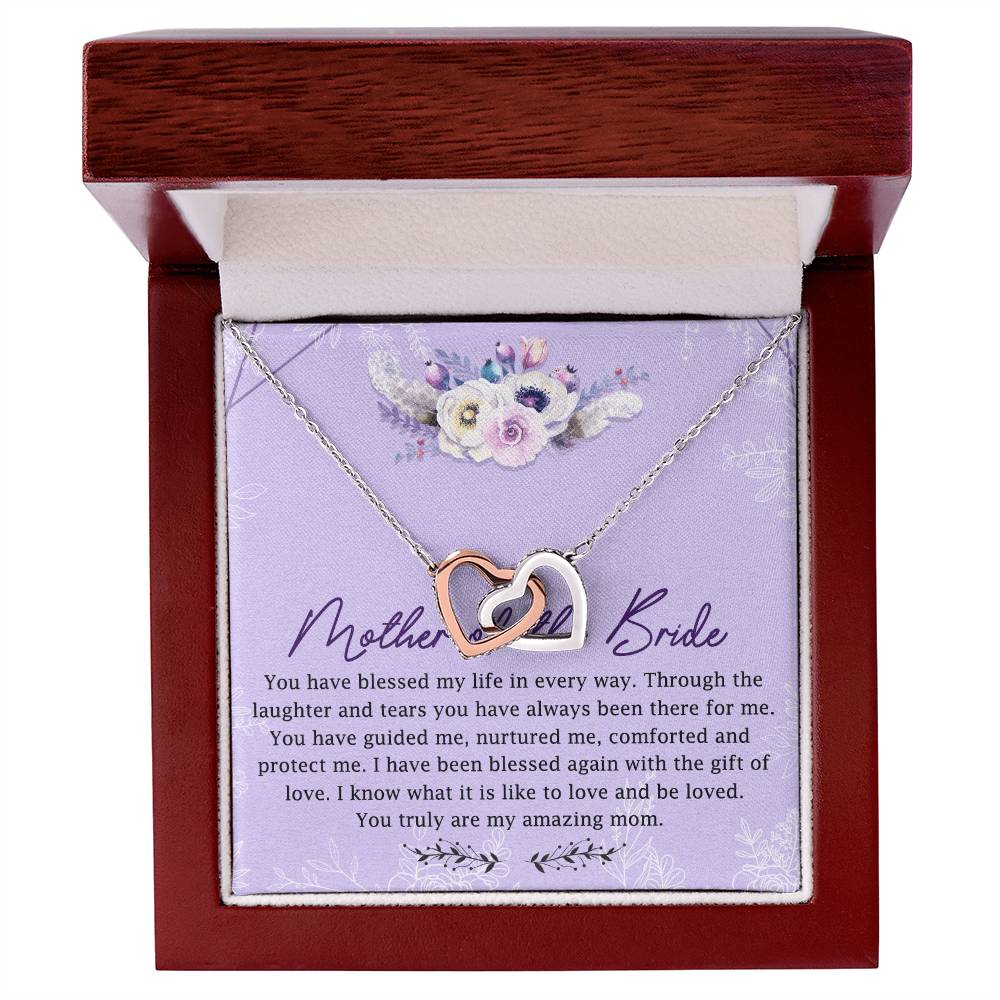 Mother Of The Bride Interlocking Hearts Necklace Message Card