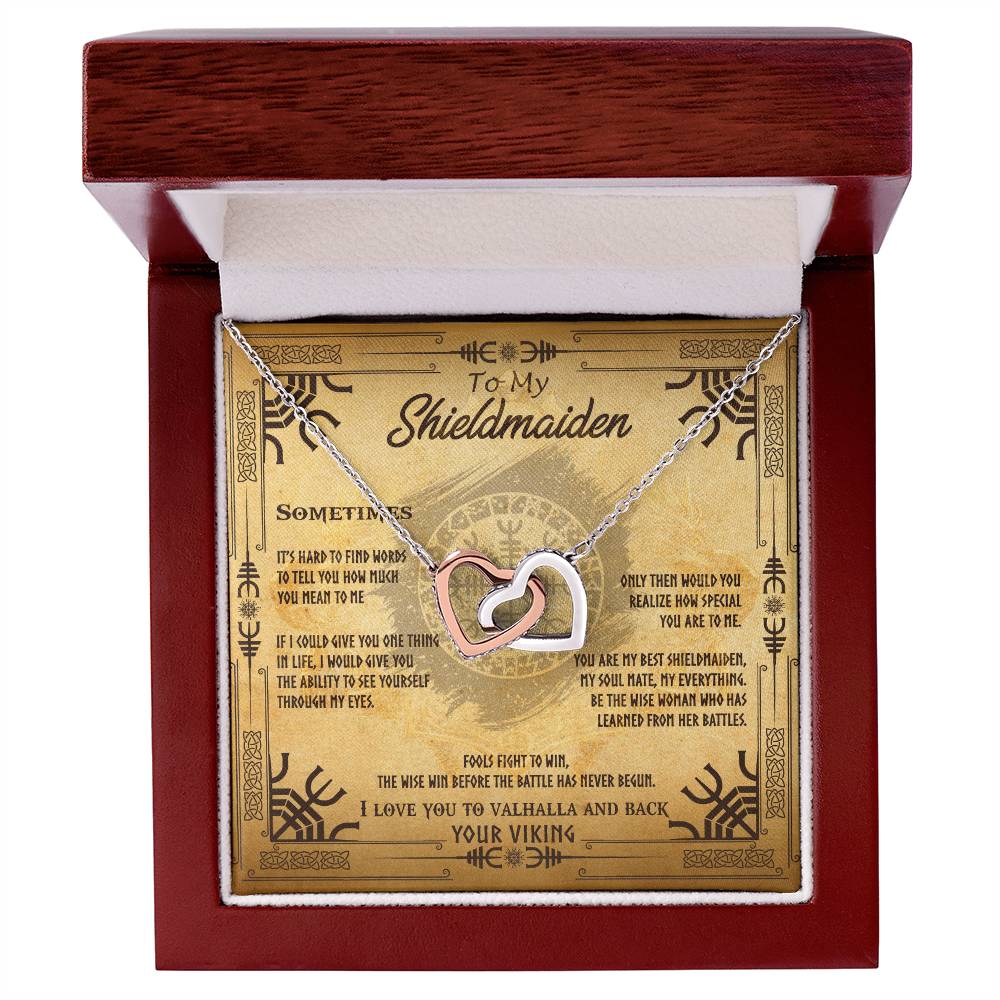 To My Shieldmaiden - Interlocking Heart Interlocking Hearts Necklace