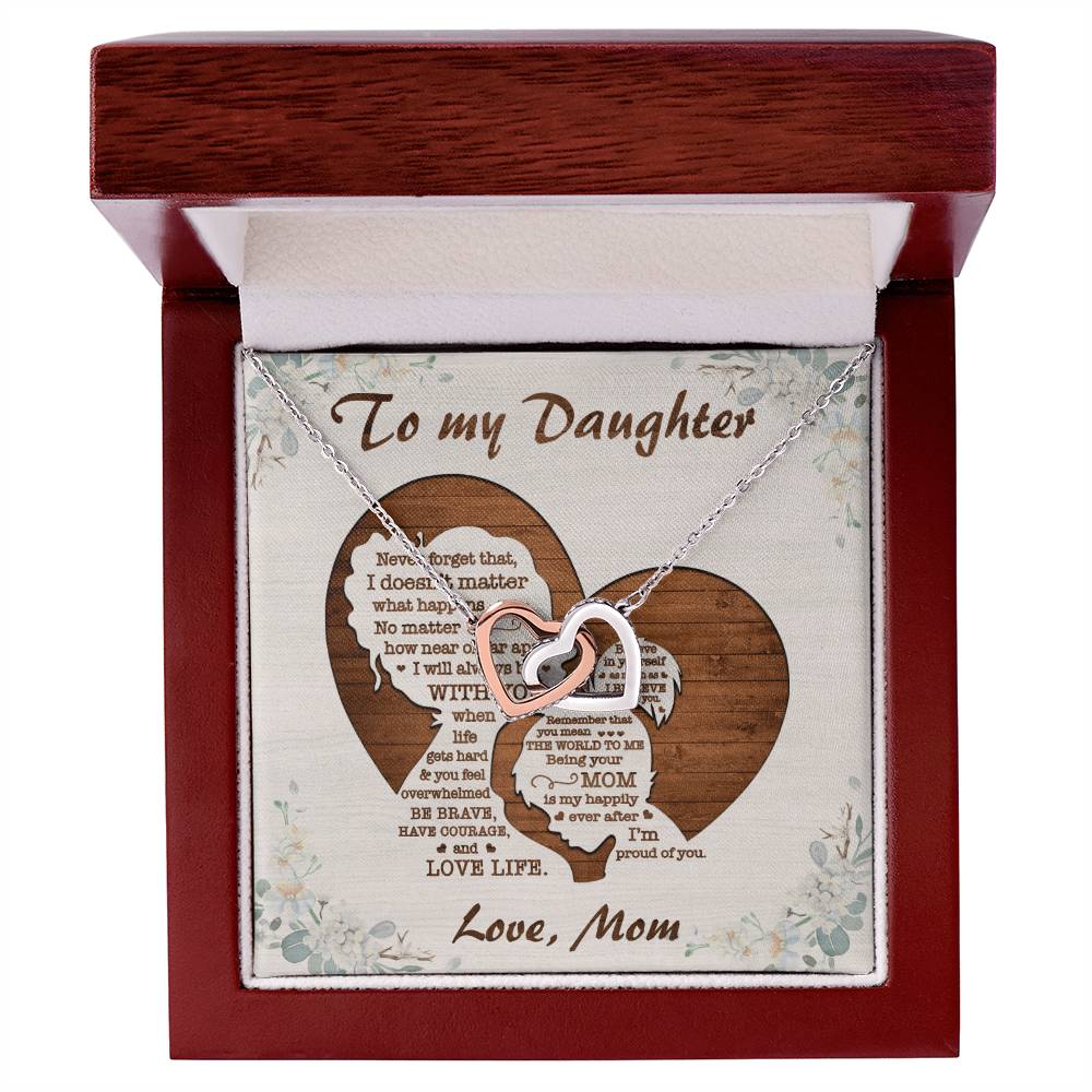 I'M Proud Of You - Best Gift For Daughter Interlocking Hearts Necklace