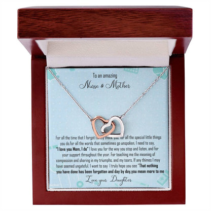 Nurse Mom Gift Interlocking Hearts Necklace Gift For Nurse Mother