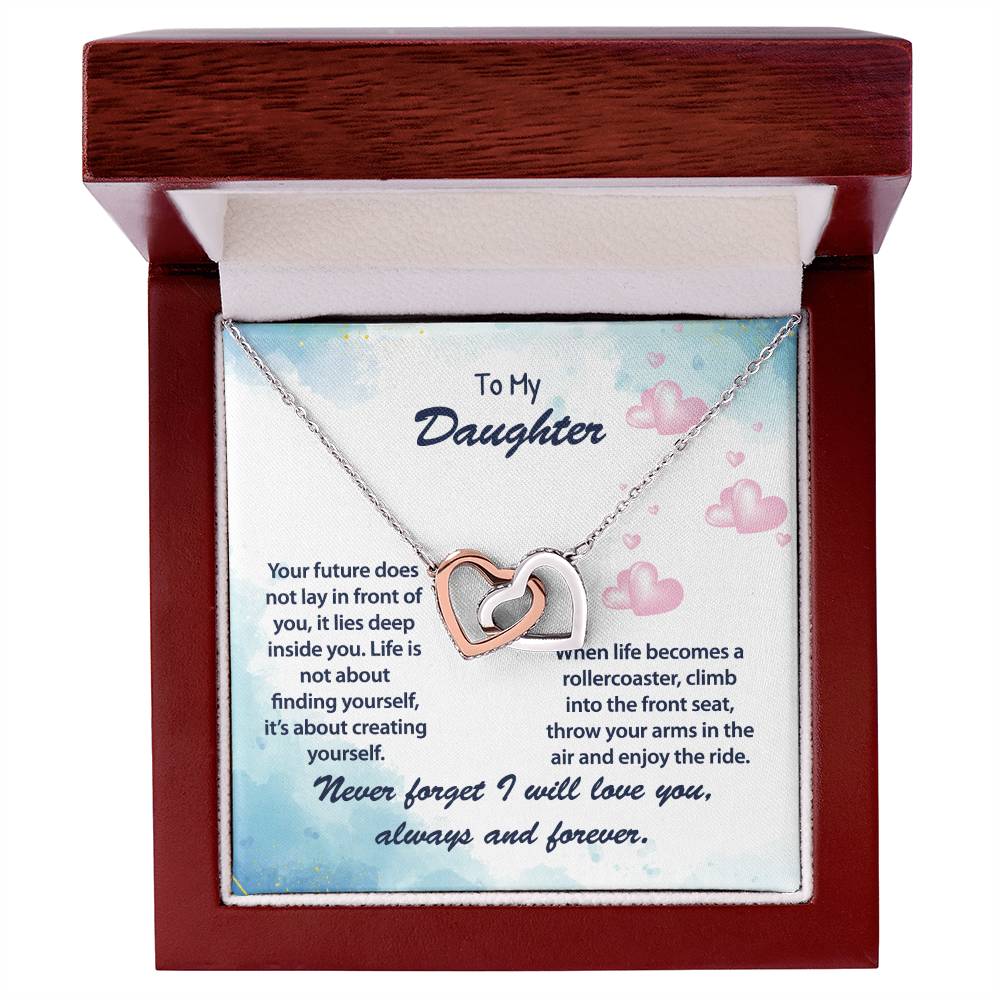 My Daughter Enjoy The Ride Necklace Interlocking Hearts Necklace