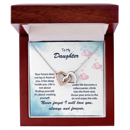 My Daughter Enjoy The Ride Necklace Interlocking Hearts Necklace