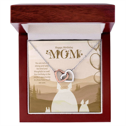 My Strong And Wise Mother - Interlocking Hearts Necklace