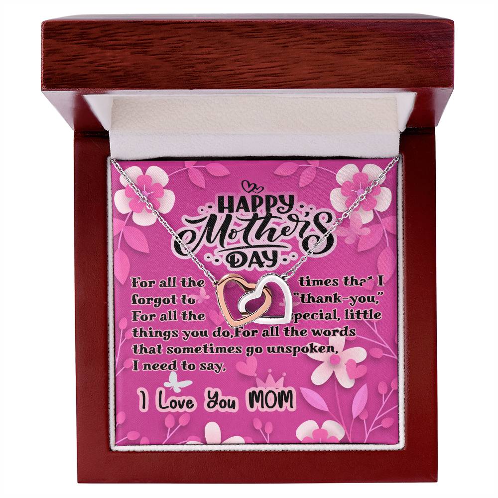 Happy Mothers Day - Interlocking Heart Necklace Interlocking Hearts Necklace