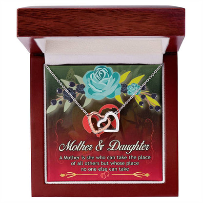 Mother'S Day Necklace With Message Card - A Mother Is She Who Can Take The Place Of All Others But Whose Place No One Else Can Take Interlocking Hearts Necklace