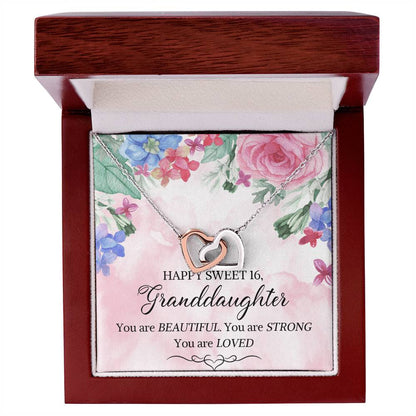 Granddaughter 16Th Birthday Granddaughter 16Th Birthday Necklaceseptember Birthday Interlocking Hearts Necklace Custom Birthday Necklace
