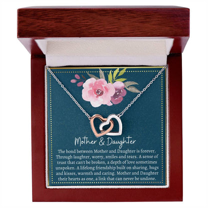 Mother & Daughter Interlocking Hearts Necklace