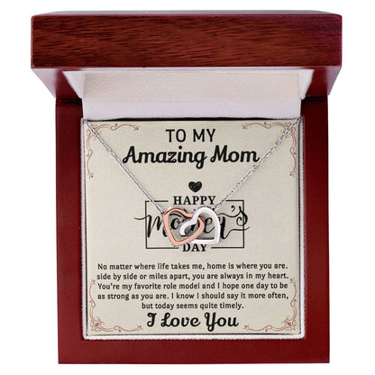 My Amazing Mom Interlocked Together Necklace For Mothers Day Interlocking Hearts Necklace