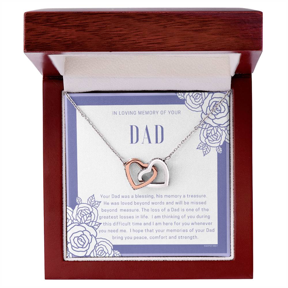 Loss Of Dad Interlocking Hearts Necklace