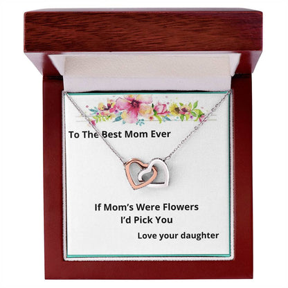 If Mom'S Were Flowers Two Hearts Necklace Interlocking Hearts Necklace