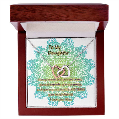 To My Daughter From Mom Two Interlocked Hearts Necklace Interlocking Hearts Necklace