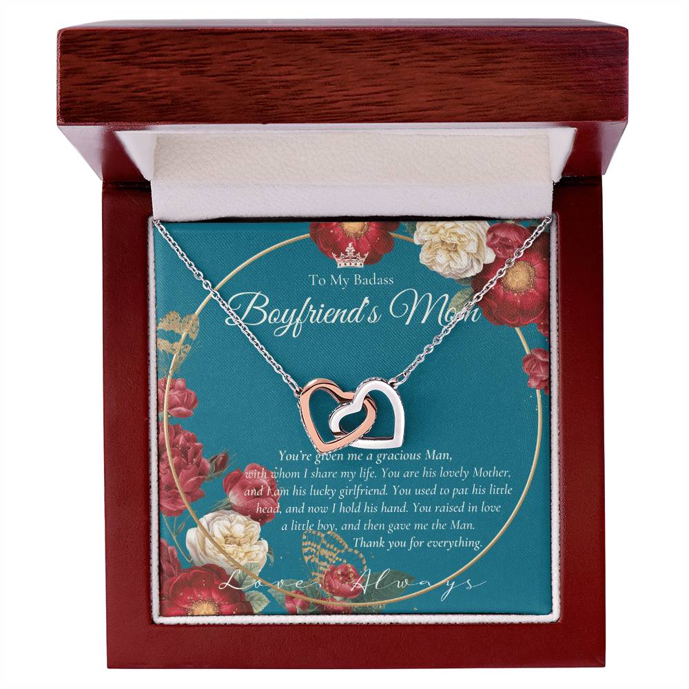 Gift For Boyfriend'S Mom Boyfriend'S Mom Necklace To My Boyfriend’S Mom Gift Mother’S Day Gift For Boyfriend'S Mom Interlocking Hearts Necklace