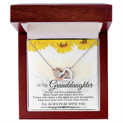 To My Granddaughter-Interlocking Hearts Necklace