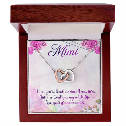 Mimi Interlocking Hearts Necklace Message Card