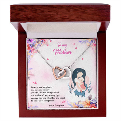 To My Mother - Two Hearts Interlocking Hearts Necklace