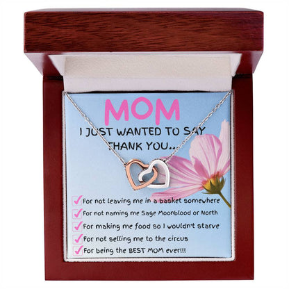 To My Mom - Interlocking Hearts Necklace