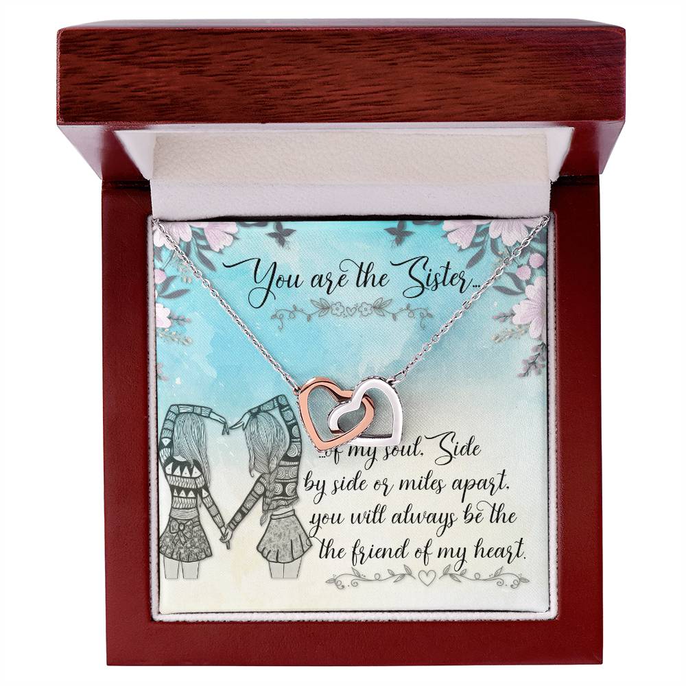 Sisters Heart Necklace Interlocking Hearts Necklace
