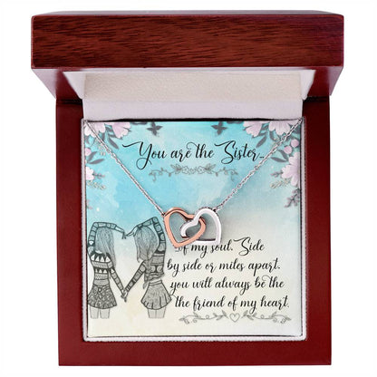 Sisters Heart Necklace Interlocking Hearts Necklace