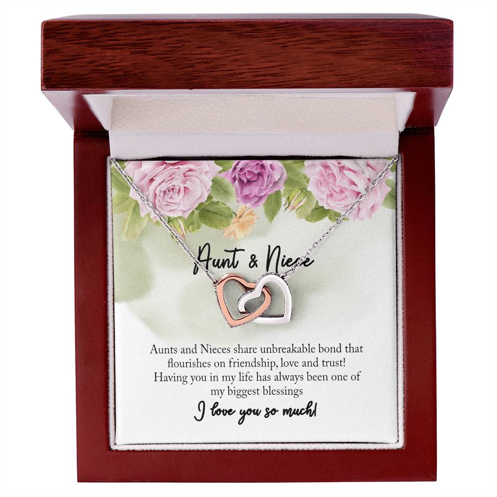 Aunt And Niece Necklace Interlocking Hearts Necklace