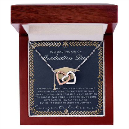 Graduation Gift Necklace For Daughter Graduation Gift For Her College Graduation Gift For Her High School Senior Graduation Mba Phd Master Class Of Interlocking Hearts Necklace