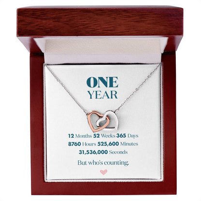 Anniversary Gifts For Girlfriend 1 Year - One Year Anniversary Gift For Her Interlocking Hearts Necklace