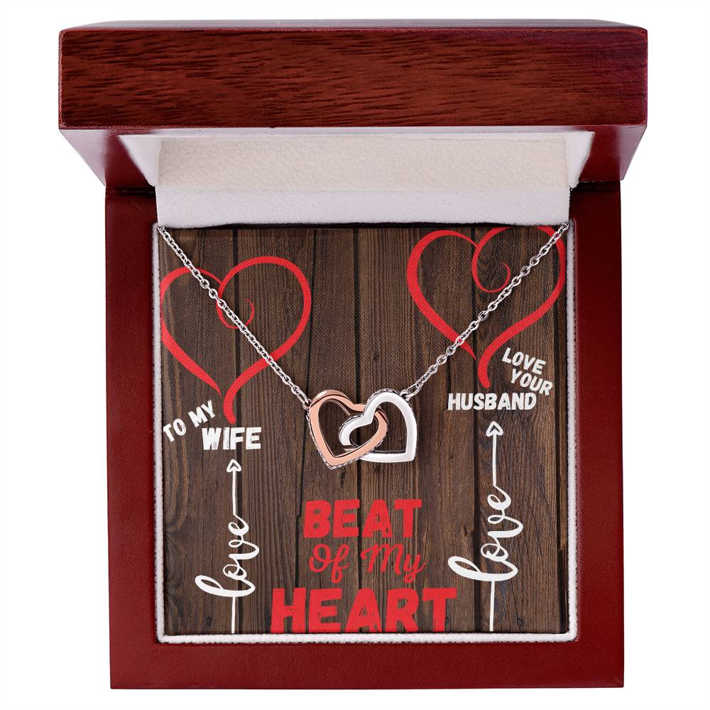 Beat Of My Heart Interlocking Hearts For My Wife Interlocking Hearts Necklace