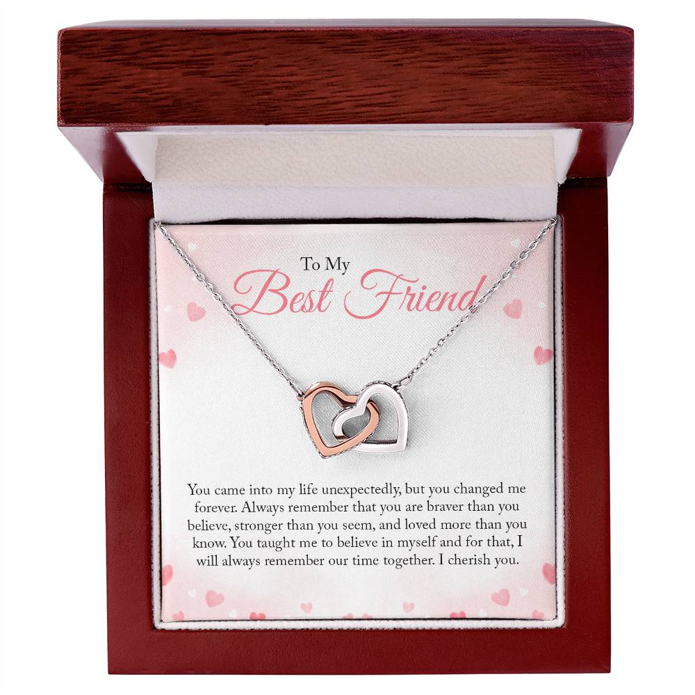 To My Best Friend Necklace Interlocking Hearts Necklace