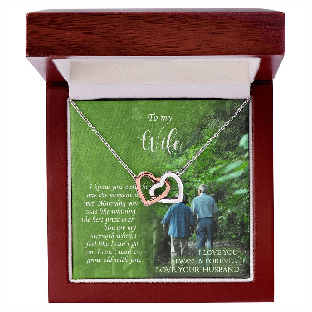 To My Wife Interlocking Hearts Necklace