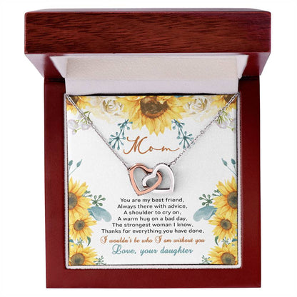 Mom You Are My Best Friend Interlocking Hearts Necklace
