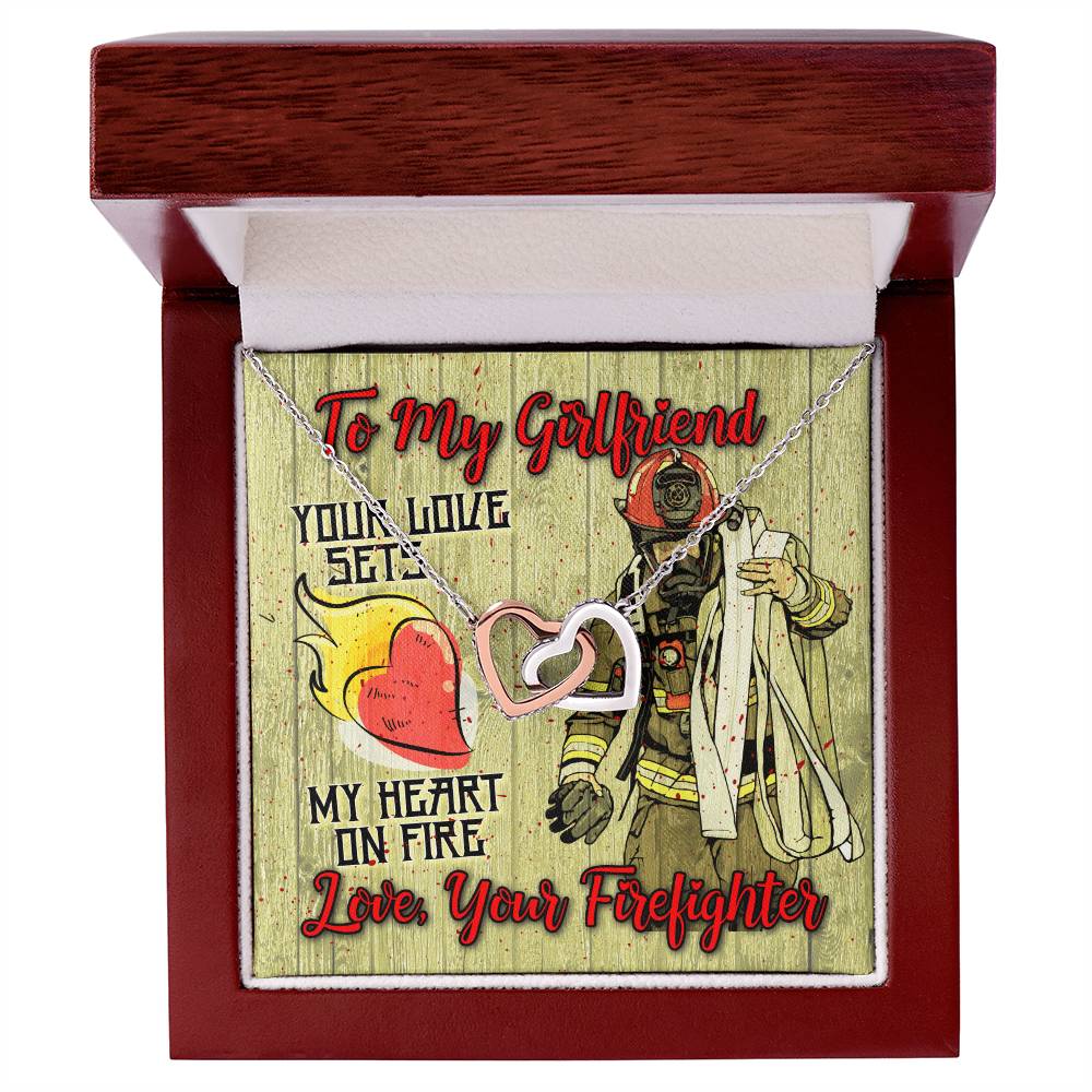 Firefighter'S Girlfriend- Interlocking Heart Necklace Interlocking Hearts Necklace