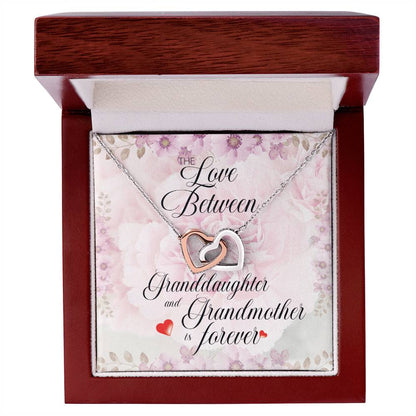 Love Granddaughter Forever. Interlocking Hearts Necklace