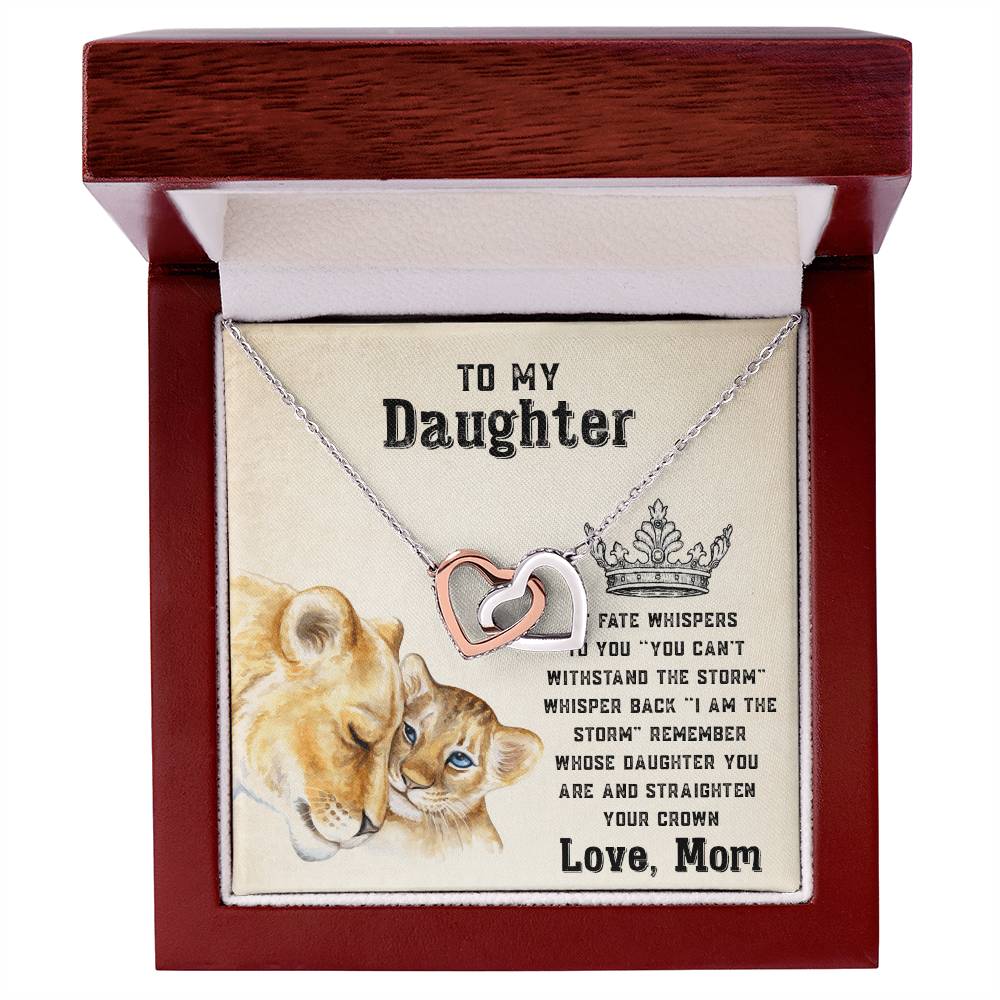 To My Strong Daughter Luxe Interlocking Heart Necklace Gift Set Interlocking Hearts Necklace