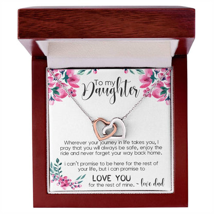 To My Daughter Interlocking Hearts Necklace