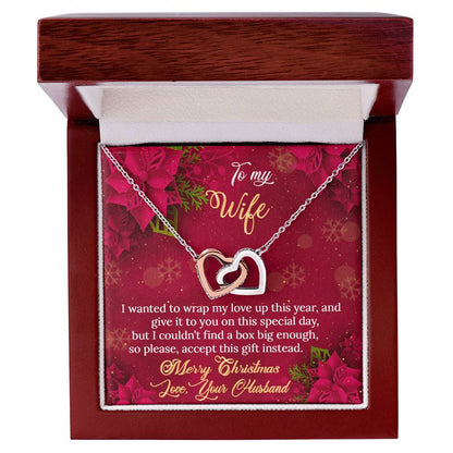 Merry Christmas To My Wife - Interlocking Hearts Interlocking Hearts Necklace