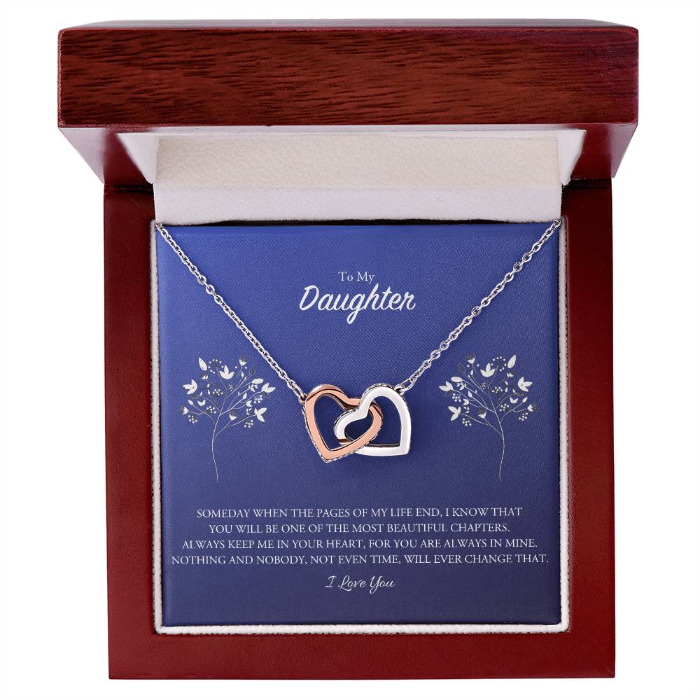 Daughter Two Hearts Necklace Interlocking Hearts Necklace
