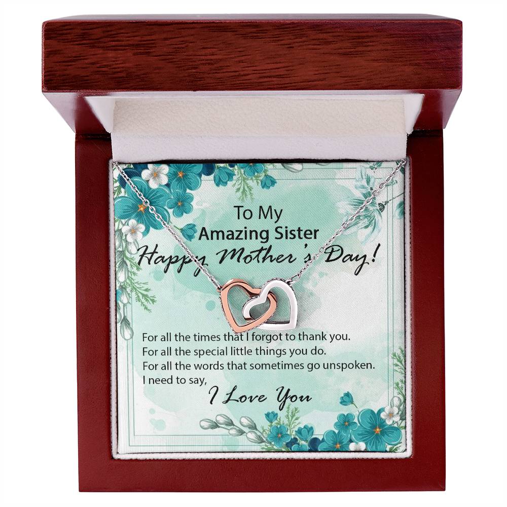 Mother'S Day - Sister Interlocking Hearts Necklace