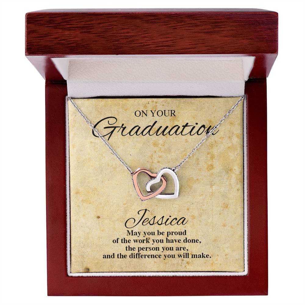 On Your Graduation Necklace Interlocking Hearts Necklace