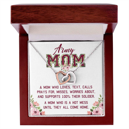 Gift For Army Mom - A Hot Mess - The Interlocking Heart Necklace Interlocking Hearts Necklace