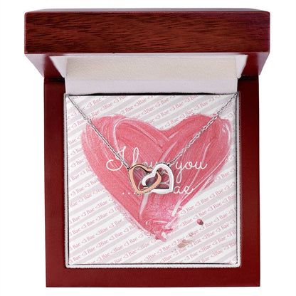 I Love You. Bae Cubic Zirconia Necklace Interlocking Hearts Necklace