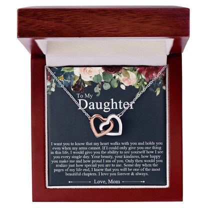 To My Daughter Necklace Gift To Daughter From Mom Mother Daughter Necklace Interlocking Hearts Necklace