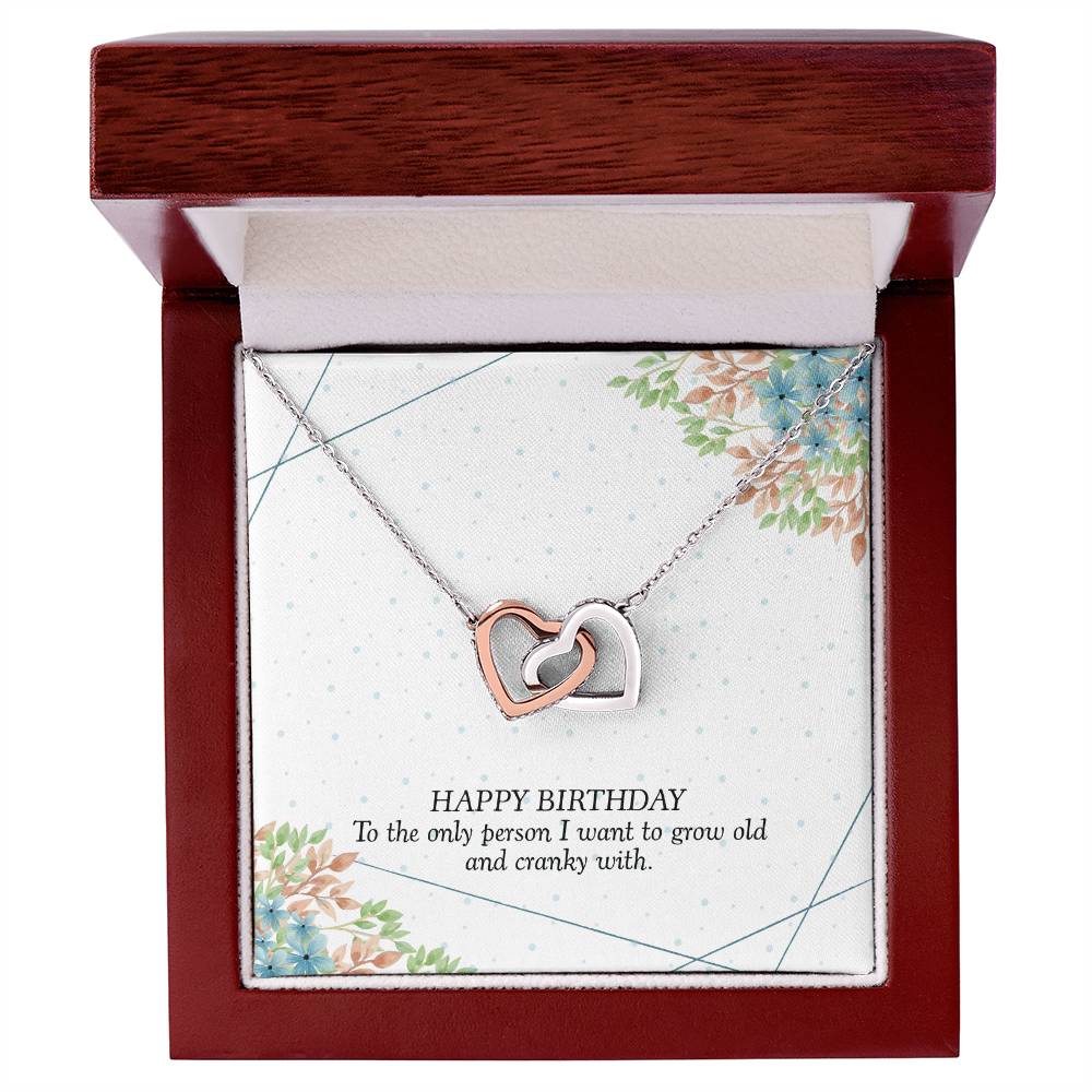 Birthday Gift For Her - I Want To Grow Old With You Necklace Interlocking Hearts Necklace