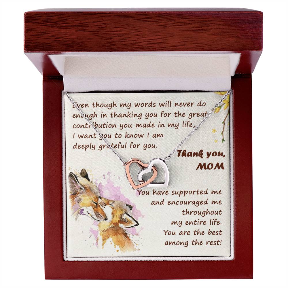 Thank You Mom Thanksgiving Gift Interlocking Hearts Interlocking Hearts Necklace
